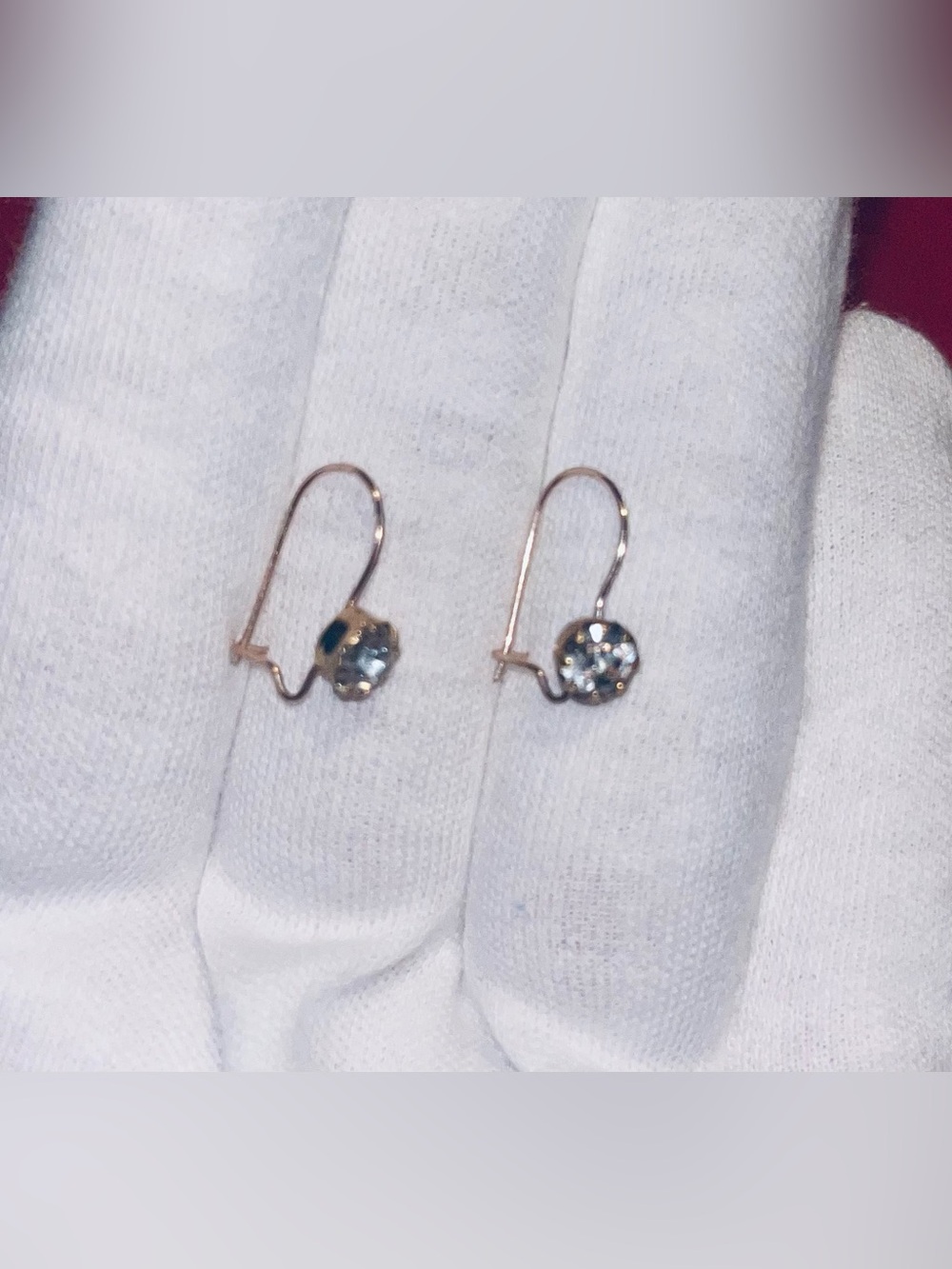 Elegant Rose Gold Blue Crystal Drop Earrings
